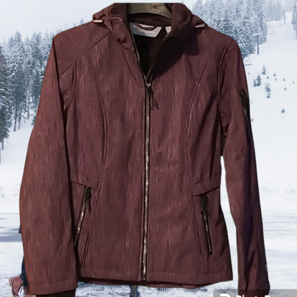 Free Country Brand Womens Hooded Purple Jacket Size Small